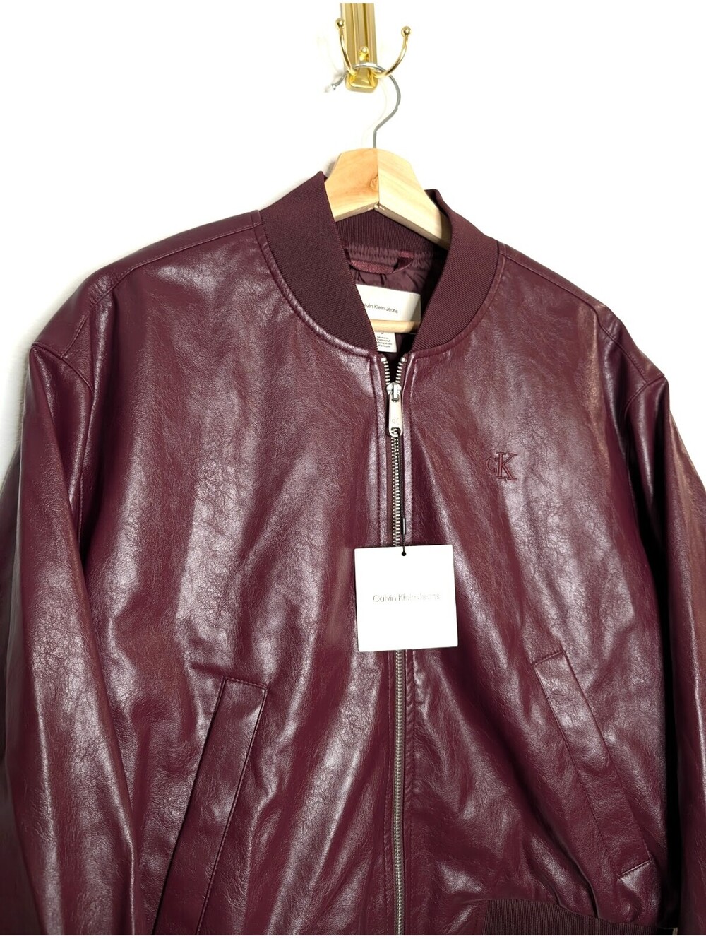 Calvin Klein Burgundy Bomber Jacket